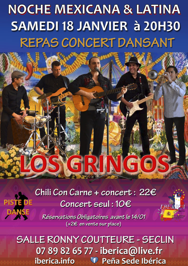 spectacle repas dansant Mexicain Latino Lille seclin janvier 2020
