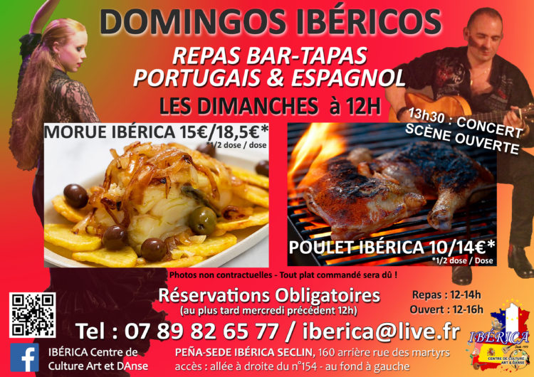 Restaurant portugais espagnol Amerique latine Lille seclin Paella Morue Tapas bar Concert Spectacle