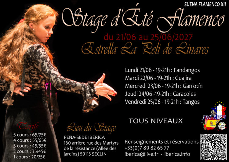 FLAMENCO LILLE 2027 HAUTS DE FRANCE STAGE ÉTÉ DANSE LOISIRS PEÑA ESTRELLA IBÉRICA SECLIN